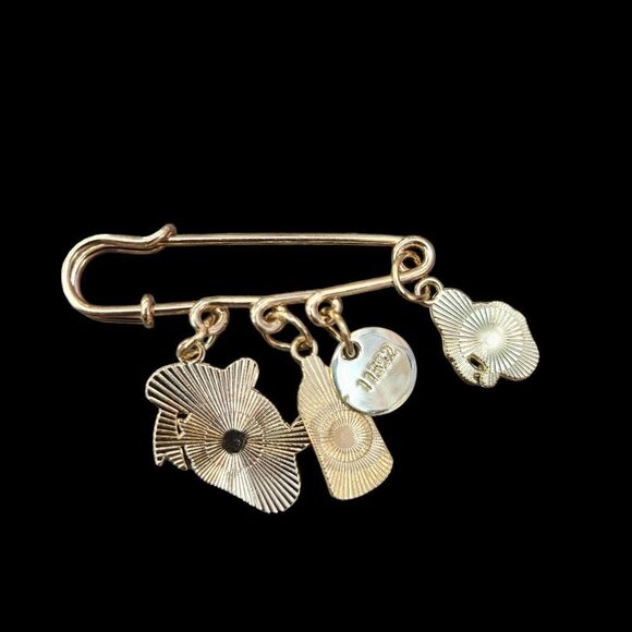 2/$20 Brand New Disney Donald Duck Gold Pin With Charms - Picture 2 of 3